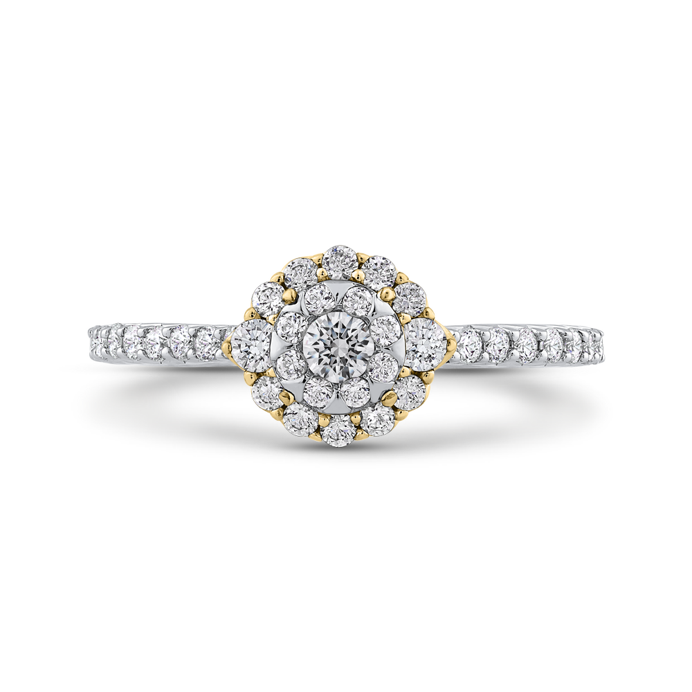 Round White Diamond Double Halo Fashion Ring Luminous ES0909ECT-42WY
