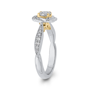 Two Tone Gold Swirl Fashion Ring Luminous ES0913ECT-42WY