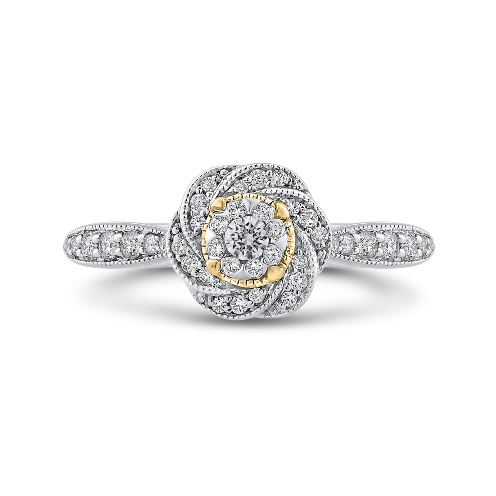 Two Tone Gold Swirl Fashion Ring Luminous ES0913ECT-42WY
