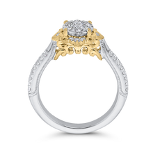 Load image into Gallery viewer, Yellow and White Gold Floral Fashion Ring Luminous ESO0911ECT-42WY
