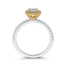 Load image into Gallery viewer, Round White Diamond Halo Fashion Ring Luminous ESU0887ECT-42WY
