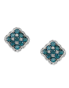 Effy 14K White Gold Diamond; Blue Diamond; Earrings