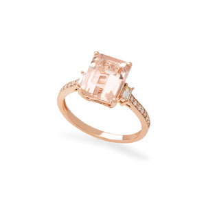 Effy 14K Rose Gold Diamond&comma; Morganite Ring