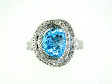 Load image into Gallery viewer, EFFY 14K WHITE GOLD DIAMOND&comma;BLUE TOPAZ RING
