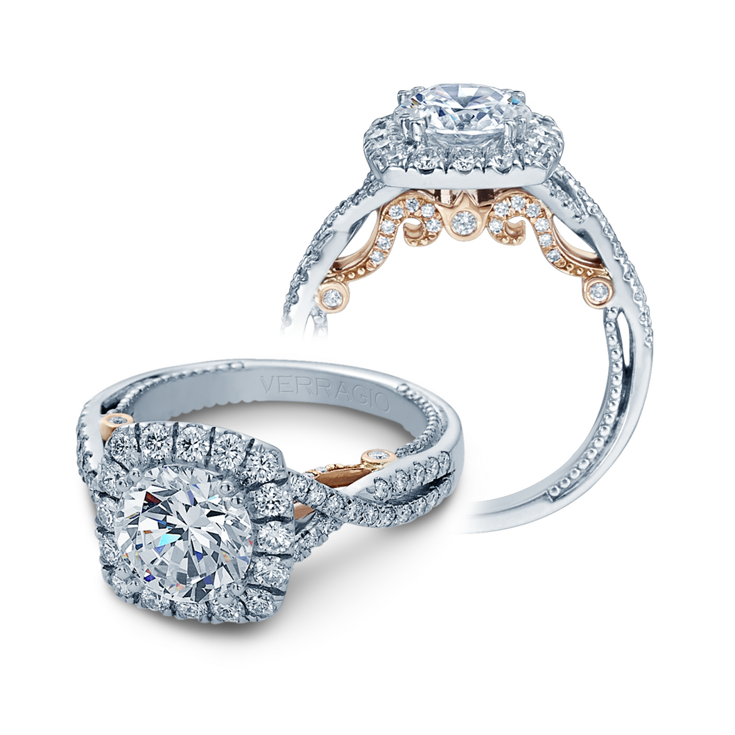 Verragio Insignia Collection Cushion Halo Design Diamond Engagement Ring INS-7086CU-2T