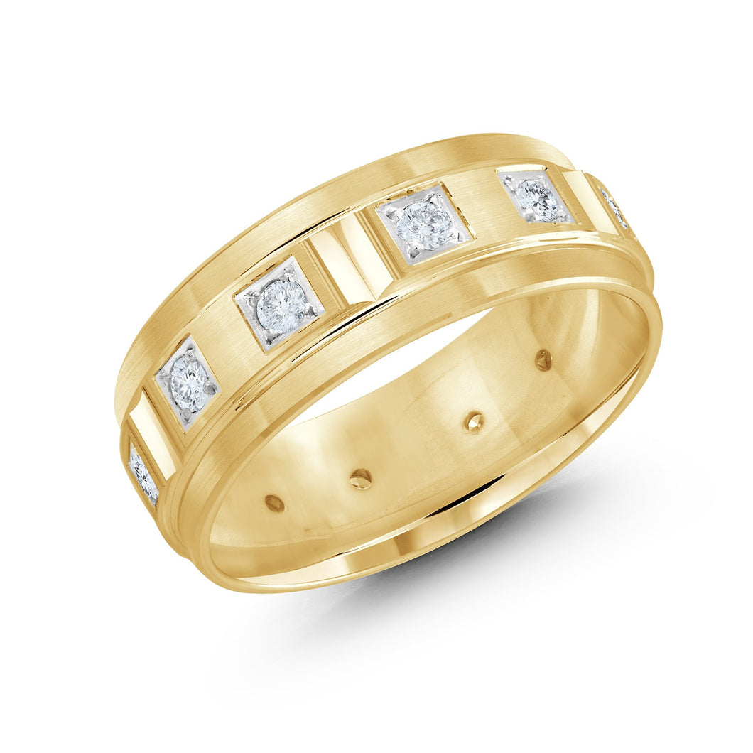 10k Yellow Gold Diamond Wedding Band JMD-826-8Y50
