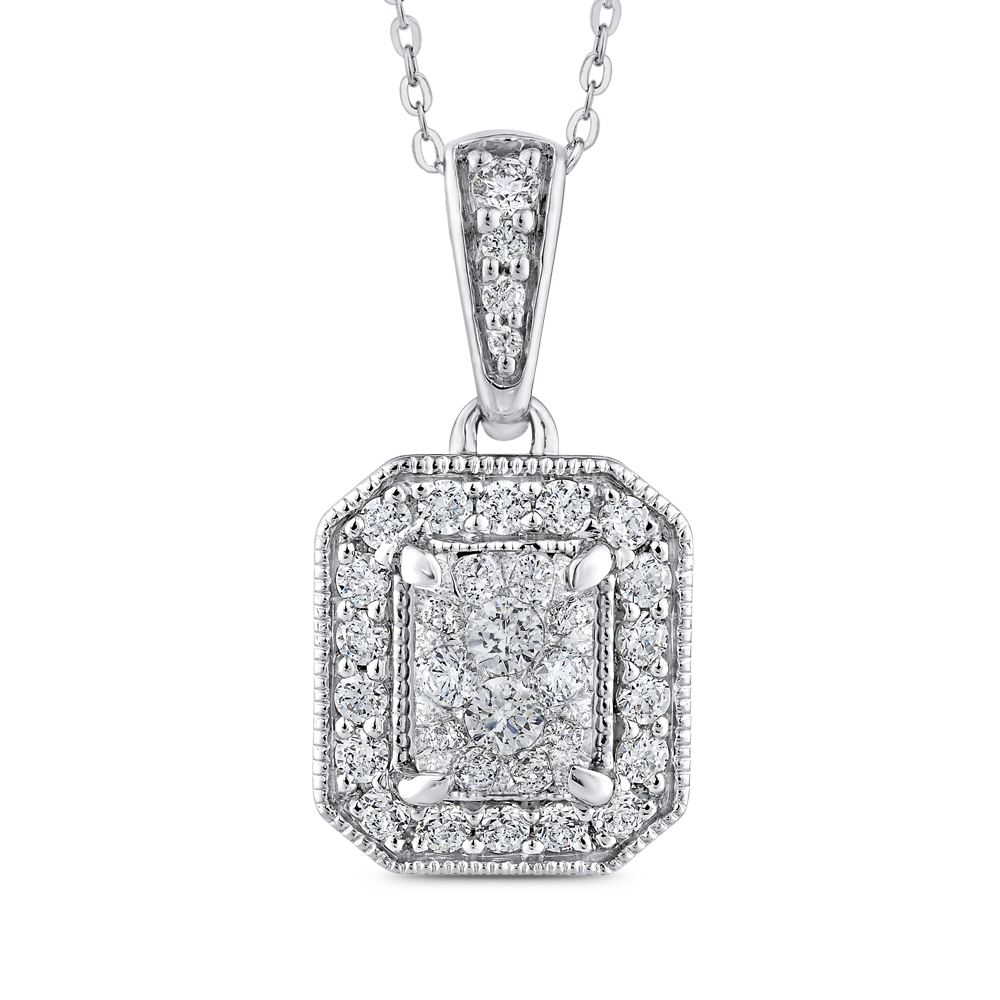 Emerald Diamond Fashion Pendant with Chain Luminous LUPE0018-42W-.50