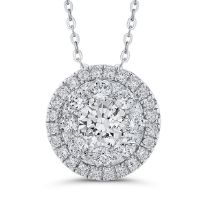 Round Diamond Halo Pendant with Chain Luminous LUPE0019-42W-2.00