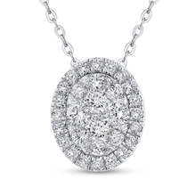 Load image into Gallery viewer, Oval Diamond Halo Fashion Pendant with Chain Luminous LUPEO0019-42W-1.50
