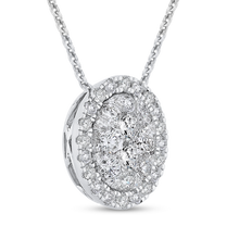 Load image into Gallery viewer, Oval Diamond Halo Fashion Pendant with Chain Luminous LUPEO0019-42W-1.50
