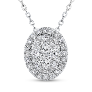 Oval Diamond Halo Fashion Pendant with Chain Luminous LUPEO0019-42W-1.50
