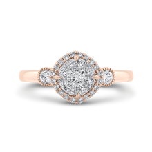 Load image into Gallery viewer, Round Diamond Halo Engagement Ring with White and Rose Gold Luminous LUR0072-42PW-1.00
