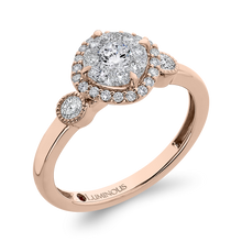 Load image into Gallery viewer, Round Diamond Halo Engagement Ring with White and Rose Gold Luminous LUR0072-42PW-1.00
