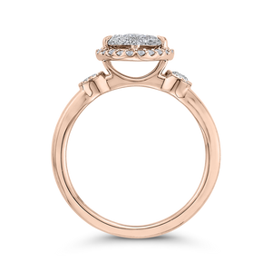 Round Diamond Halo Engagement Ring with White and Rose Gold Luminous LUR0072-42PW-1.00
