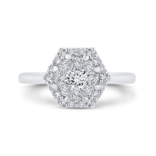 Load image into Gallery viewer, Round Diamond Hexagon Shape Halo Engagement Ring Luminous LUR0149-42W-1.00
