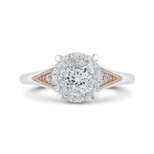 Load image into Gallery viewer, Rose and White Gold Round Diamond Halo Engagement Ring Luminous LUR0188-42WP-2.00

