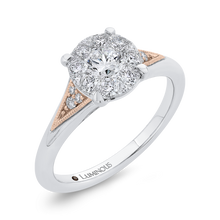 Load image into Gallery viewer, Rose and White Gold Round Diamond Halo Engagement Ring Luminous LUR0188-42WP-2.00
