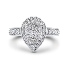 Load image into Gallery viewer, Round Diamond Pear Shape Halo Engagement Ring Luminous LURA0073-42W-1.00
