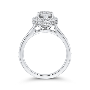 Round Diamond Pear Shape Halo Engagement Ring Luminous LURA0073-42W-1.00