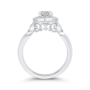 Oval Shape Halo Engagement Ring Luminous LURO0008-42W-.75