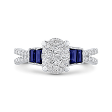 Load image into Gallery viewer, Sapphire Round Cut Diamond Engagement Ring Luminous LURO0175-S42W-1.50
