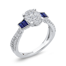 Load image into Gallery viewer, Sapphire Round Cut Diamond Engagement Ring Luminous LURO0175-S42W-1.50
