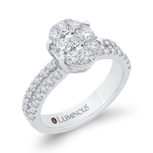 Two Row Oval Diamond Engagement Ring Luminous LURO0185-42W-2.00