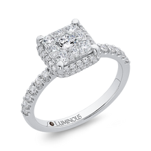 Load image into Gallery viewer, Princess Shape Halo Engagement Ring Luminous LURP0078-42W-1.00
