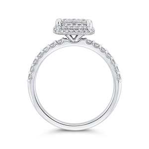 Princess Shape Halo Engagement Ring Luminous LURP0078-42W-1.00