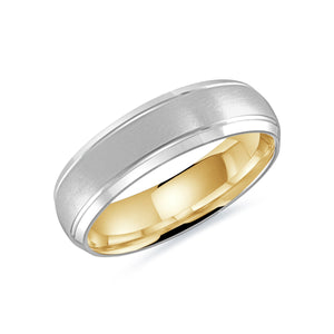 6mm Two Color Metal Men's Wedding Band LUX-014-6WZY