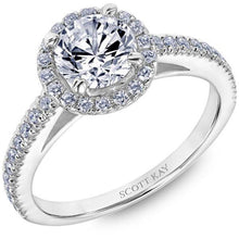 Load image into Gallery viewer, Ladies Platinum Mounting with Pave Shank &amp; Round Halo with 0.29 Carat Diamond Ring
