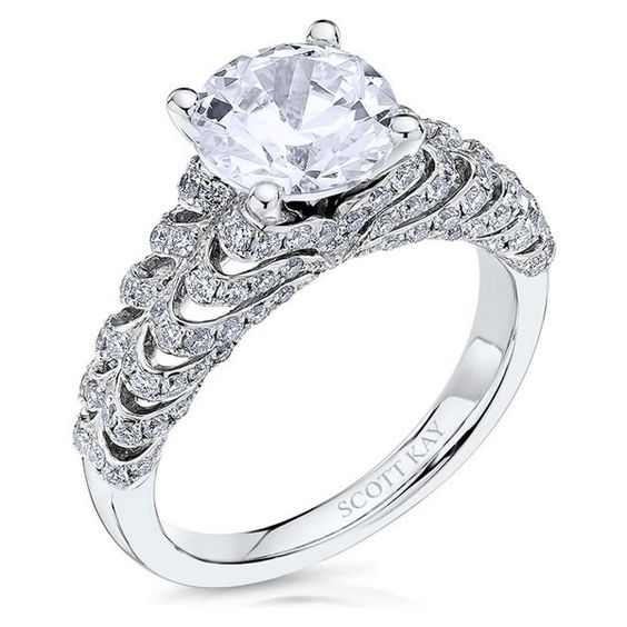 Ladies Scott Kay Semi Mount with 0.90 Carat Diamond Ring