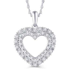 10kt White Gold 0.36 Carat Weight Hearts Fashion Pendant