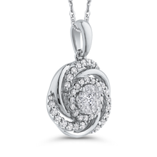 Load image into Gallery viewer, White Gold Swirl Fashion Pendant with Chain Luminous PE1162T-42W
