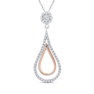 Diamond Drop Fashion Pendant with Chain Luminous PE1204T-04WP