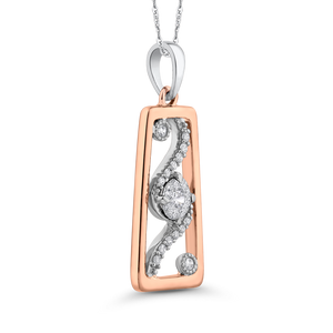 White and Rose Gold Fashion Pendant with Chain Luminous PE1240T-04WP