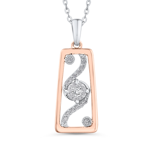 White and Rose Gold Fashion Pendant with Chain Luminous PE1240T-04WP