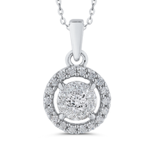 Load image into Gallery viewer, Diamond Double Halo Pendant with Chain Luminous PE1258T-42W
