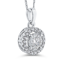 Load image into Gallery viewer, Diamond Double Halo Pendant with Chain Luminous PE1258T-42W
