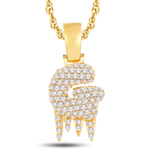 10kt Yellow Gold 1.50 Carat Weight "G" Initial Dripping Pendant