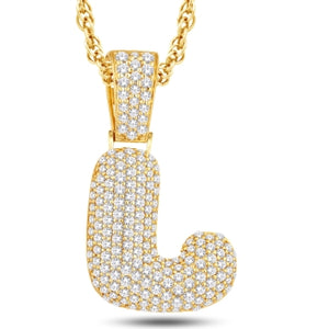 10kt Yellow Gold 2.50 Carat Weight "L" Initial Bubble Streetwear Pendant