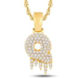 10kt Yellow Gold 1.25 Carat Weight "Q" Initial Dripping Pendant