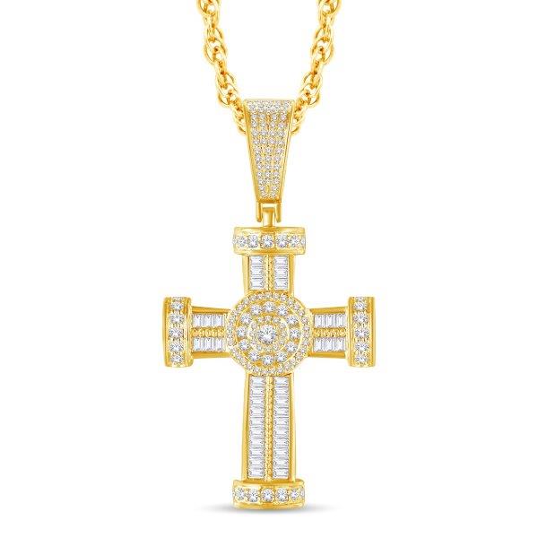 10kt Yellow Gold 1.81 Carat Weight Hip Hop Religious Cross Pendant