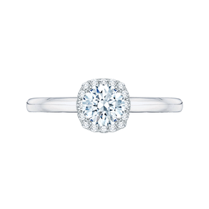 Plain Shank Round Diamond Engagement Ring Promezza PR0006EC-02W