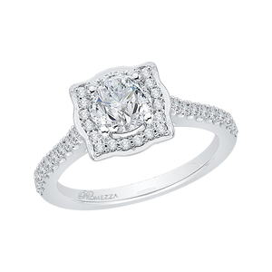 Round Diamond Halo Vintage Engagement Ring Promezza PR0007EC-02W