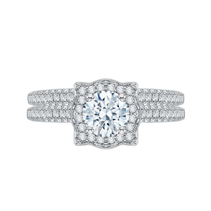 Round Diamond Halo Vintage Engagement Ring Promezza PR0007EC-02W