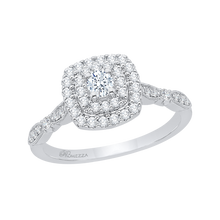 Load image into Gallery viewer, Double Halo Round Diamond Engagement Ring Promezza PR0010EC-02W
