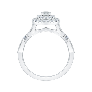 Double Halo Round Diamond Engagement Ring Promezza PR0010EC-02W