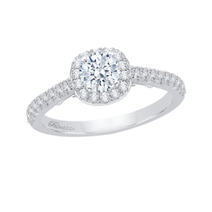 Round Cut Diamond Halo Engagement Ring Promezza PR0013EC-02W