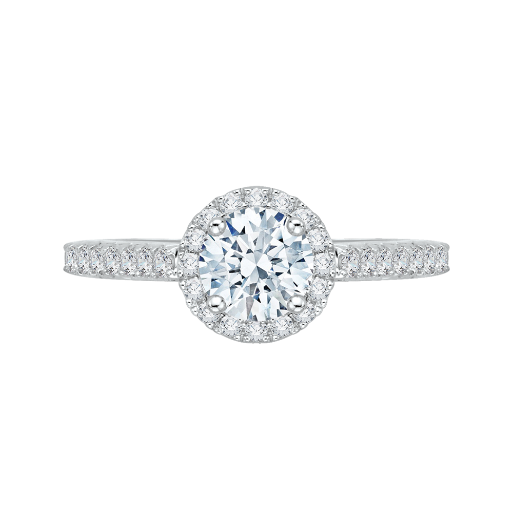 Round Cut Diamond Halo Engagement Ring Promezza PR0013EC-02W
